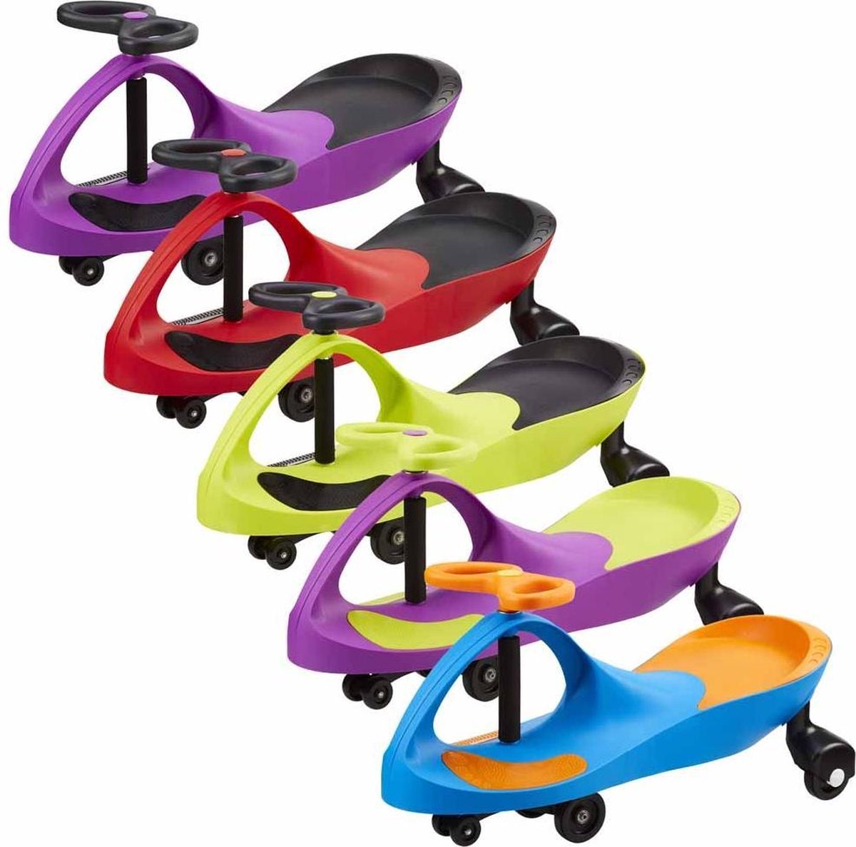 Wiggle Car neon groen en paars | didicar | loopauto | PLasmacar